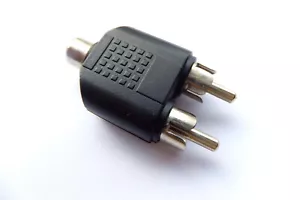 Audio Cinch Adapter, Verteiler, Splitter, 1 x Cinch Buchse auf 2 x Cinch Stecker - Bild 1 von 2