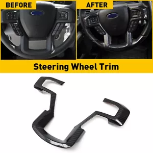 Steering Wheel Cover Trim Interior Accessories For Ford F150 15-20 Carbon Fiber - Foto 1 di 10