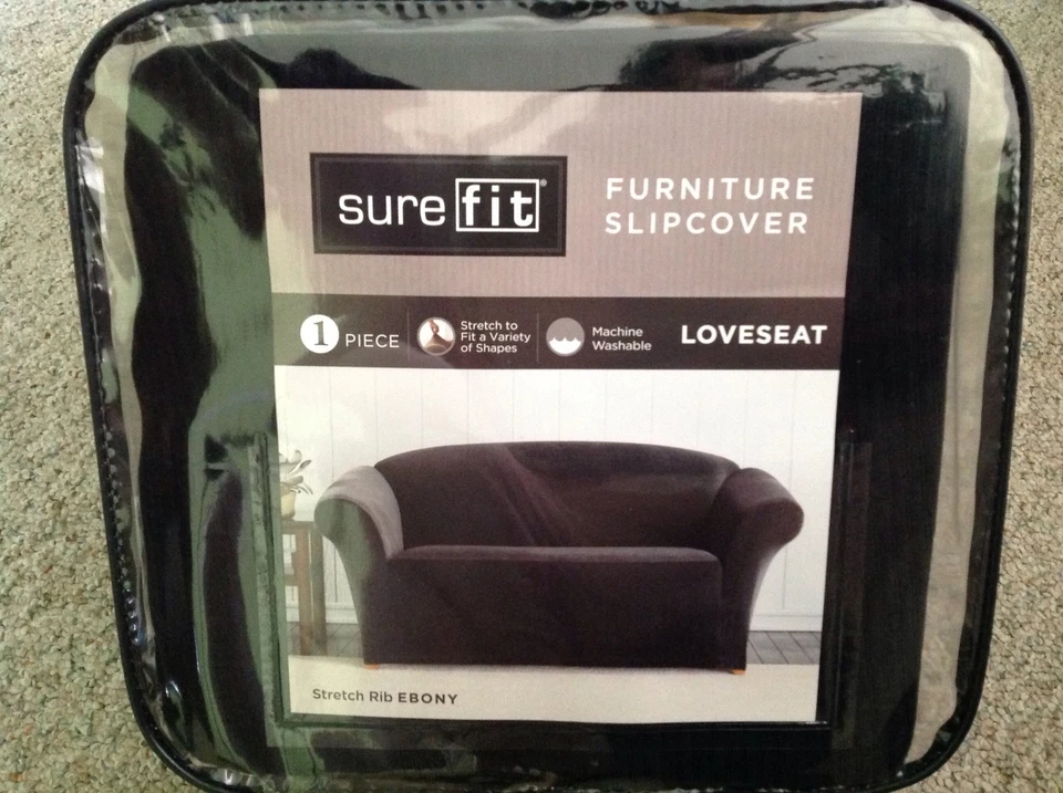 Ébano SURE FIT Loveseat Muebles Slipcover Elástico RARO descontinuado Nuevo en Paquete Foto 1 de 4