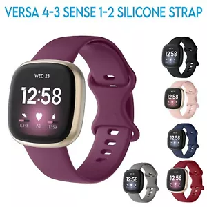 For Fitbit Versa 4 3, Sense 1 2 Soft Silicone Wrist Strap Replacement Watch Band - Picture 1 of 14