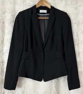 VERONIKA MAINE Black Single Button Front Detailed Blazer Jacket Size 8 - Picture 1 of 6