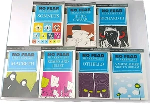 7x No Fear Shakespeare Study Guides Book Bundle (Paperbacks) Julius Caesar  - Picture 1 of 4