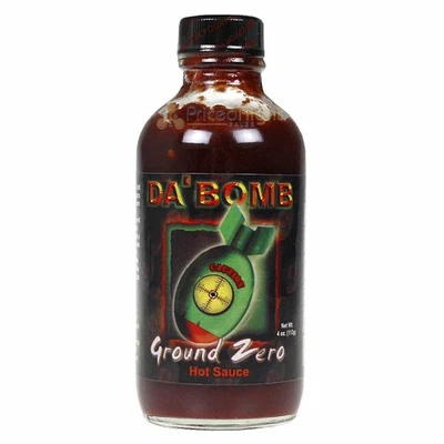 Salsa caliente Da'Bomb Ground Zero extracto de pimienta extra caliente 321.900 Scoville 4 oz. Foto 1 de 4