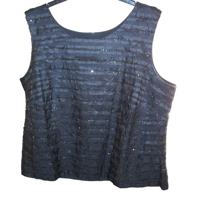 Топ безрукавка женский Danny & Nicole плюс 24 Вт без рукавов черные блестки блестящий Y2K 90-е - Изображение 1 из 3