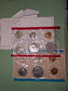 1971 US Mint 11 Coin Uncirculated Complete Set P & D with S Penny - Picture 1 of 3