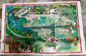 VINTAGE BUSCH GARDENS 1979 THE OLD COUNTRY WILLIAMSBURG VA SOUVENIR MAP 35”X23” - Picture 1 of 10