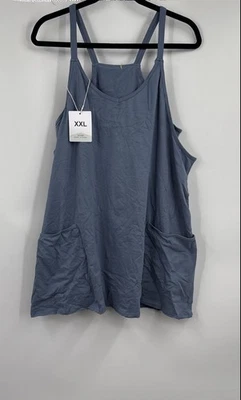 NWT Fashion Women's Blue Front Pockets Round Neck Hot Shot Mini Dress Size 2XL - Image 1 of 4