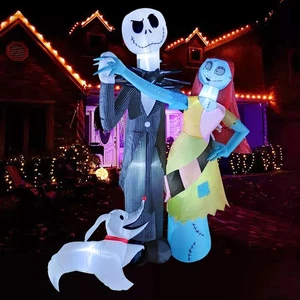 6FT Decorazioni Gonfiabili Halloween da Esterno-Halloween Scheletro Coppia Decorazione... - Foto 1 di 7