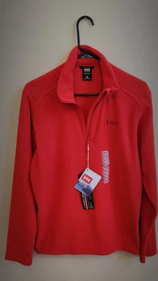 Helly Hansen Mens Red 1/4 Zip Fleece Pullover Sweater Size Medium Long Sleeve - Image 1 of 4