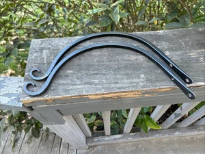 2 Colgador de linterna de hierro forjado de herrero estilo vintage negro - Imagen 1 de 7