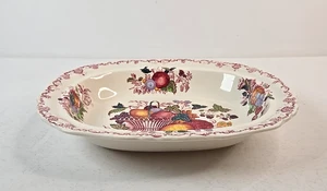 Mason's Fruit Basket Red Multicolor 10" oval vegetable bowl Ironstone England - Picture 1 of 9