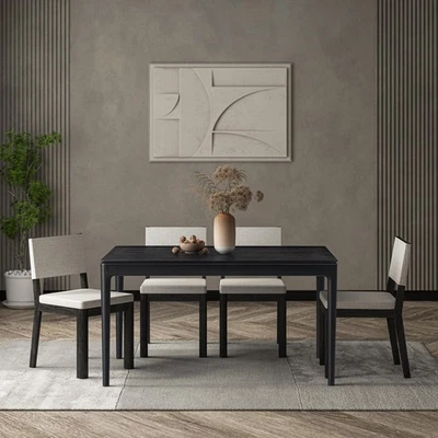 Mesa de comedor rectangular de 55 pulgadas de diseño moderno Mingle para comedor, salón... Foto 1 de 4