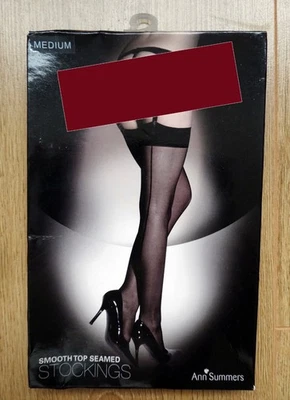 Ann Summers Smooth Top Seamed Black Stockings Medium - Image 1 of 4