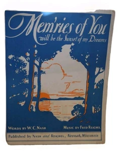 Mem'ries of You Will Be the Sunset of my Dreams W.C. Nash Sheet Music 1931 - Picture 1 of 2