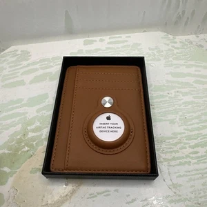 Normest AirTag Trackable Leather Slim Card Holder Wallet Brown New - Picture 1 of 4