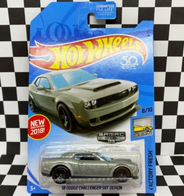 *ZAMAC* Hot Wheels 2018 Mainline Factory Fresh 2018 Dodge Challenger SRT Demon - Image 1 of 4