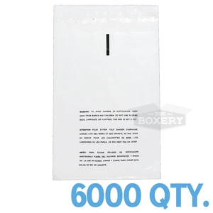 6000 9x12 Self Seal Suffocation Warning Clear Poly Bags 1.5 mil Free Shipping - Picture 1 of 2