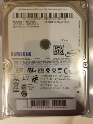 Samsung HM500JI/U REV. A 500GB 2.5" HD PN: C2092-F14A-A1YRN SEC HM500JI(B) - Image 1 of 2