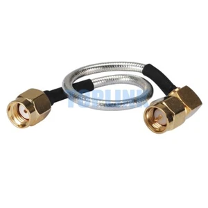 RP-SMA Male ( Female pin ) to SMA Male RA Extension Coax Cable RG405 .086 " 15cm - Bild 1 von 3