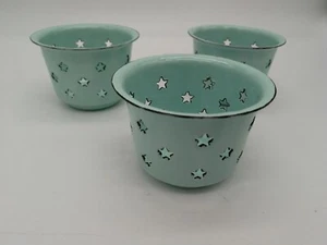 3er Set Windlicht Metall Teelichthalter  Windlichter Kerzenhalter Sterne TIPP - Bild 1 von 12