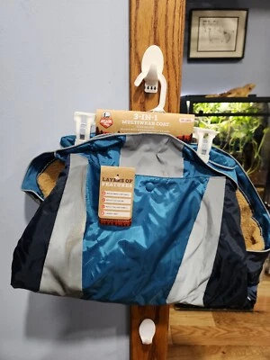 NWT Arcadia Trail 3 in 1 Multiwear Blue Dog Coat w/ Removable Sherpa Liner Sz XL - Image 1 of 4