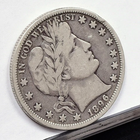 1896-O Barber Half Dollar - Fine Details, Rim Bump 2:00 (49747-L) Cover