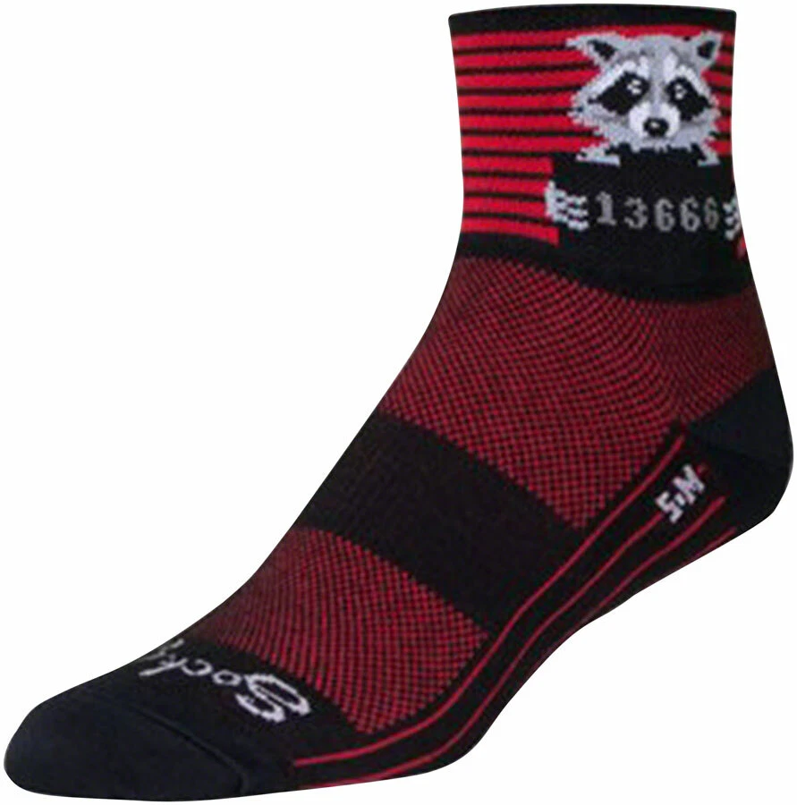SockGuy Classic Busted Sock Black/Red Stripe SM/MD
