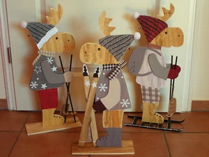 Rentier, Elch stehend, aus Holz, 3 Modelle ca. 59 cm - Bild 1 von 8