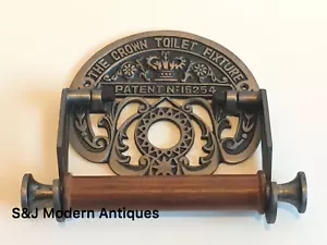 Victorian Toilet Roll Holder Silver Grey Iron Vintage Novelty Unusual Crown Old - Picture 1 of 12