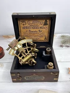Antique Brass Nautical Custom Engraved Brass Working Sextant,  Navy Veteran Gift - Picture 1 of 10