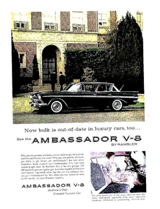1960 Rambler Ambassador Vintage V-8 4 Door Hardtop Original Print Ad 8.5 x 11" - Picture 1 of 6