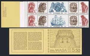 Sweden 825-830a booklet,MNH.Michel 644-649 MH 21. Warship Wasa,1628.1969. - Picture 1 of 1