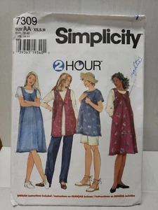 Simplicity Sewing Pattern #7309 MATERNITY Tunic Jumper Vest Pants Shorts XS-M - Picture 1 of 4