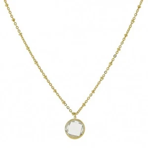 Brand NEW - 2028 Gold-Tone Clear Crystal Glass Pendant Necklace - Picture 1 of 1