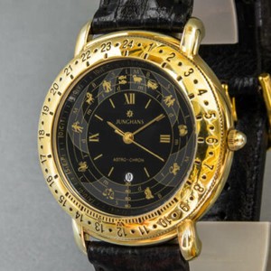 Herren Astrologie Armbanduhr Junghans - Quarz - Neuzustand, ungetr. OVP Handbuch