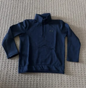 Under Armour Big Boys Golf Performance Fleece Top 1/4 Zip Sweater Sz M In Red - Picture 1 of 5