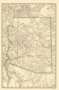 Mapa histórico del estado - Arizona - Rand McNally 1879 - 23 x 34,85 - Arte de pared vintage - Imagen 1 de 20