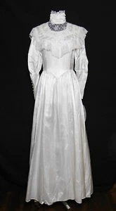 NWT Vtg JESSICA McCLINTOCK Bridal White Floral Lace Victorian Dress Gown Sz 9 - Picture 1 of 17