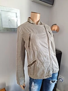 (A*) FCUK, Damen Jacke mit Reißverschlüssen gebrauchter Zustand khaki Gr. 10, Army Style - Bild 1 von 16