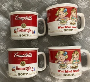 Vintage 1989 Campbell’s Suppentassen 4er Set Campbell Kids Made in Korea Keramik - Bild 1 von 11
