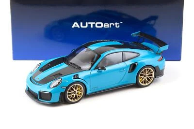 1:18 AUTOart Porsche 911 (991.2) GT2 Rs 2017 Weissach Paquet Miami Bleu 78175 - Photo 1/4