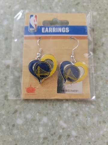 Nba Golden State Warriors Earrings Swirl Heart Cover