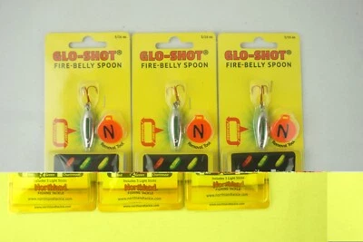 Cuchara Northland Fishing Glo Shot Fire Belly 3/16 OZ brillo plateado (lote de 3) Foto 1 de 3