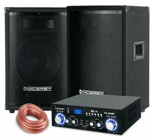 PA Anlage DJ Party Sound Lautsprecher Boxen Bluetooth Verstärker Kabel Set 800W - Bild 1 von 12