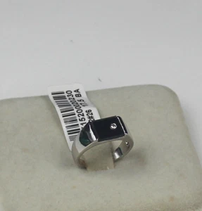 Valentine's Day Black Agate 18k white gold filled men's ring big size 12 - Foto 1 di 3