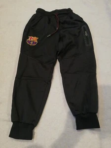 Barcelona Junior Small Black Sweatpants Elastic Waist Taper Fit - Picture 1 of 8