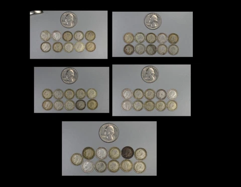 Vintage Great Britain Coin Lot - 1920-1926 - 51 SILVER 3 PENCE COINS Cover