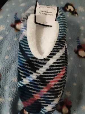 Zapatillas Vera Bradley Cozy Life Mujer Polar Kingbird Cuadros Negro Gris Foto 1 de 4