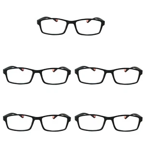5 Packs Unisex Rectangle Reading Glasses Light Weight Readers for Men Women - Picture 1 of 9