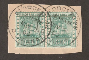 EDSROOM-12141 British Guiana 131a Used Pair SON 11/9/1900 CV$13.50 - Picture 1 of 2